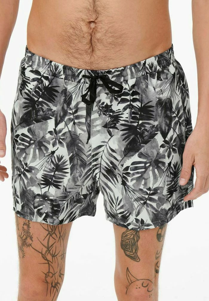 Only & Sons GEMUSTERTE - Swimming Shorts - Black 3 Only & Sons GEMUSTERTE - Swimming Shorts - Black