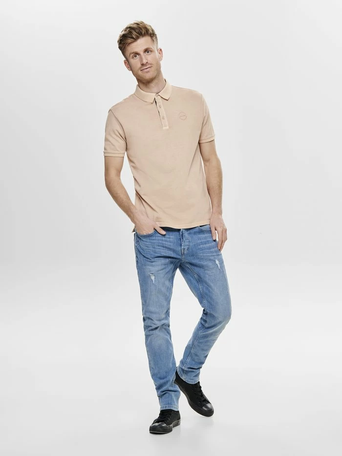 Only & Sons Polo Shirt - Mahogany Rose 4 Only & Sons Polo Shirt - Mahogany Rose - Image 2