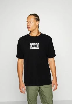 Only & Sons ONSFRED PARENTAL ADVISOR TEE UNISEX - Print T-shirt - Black