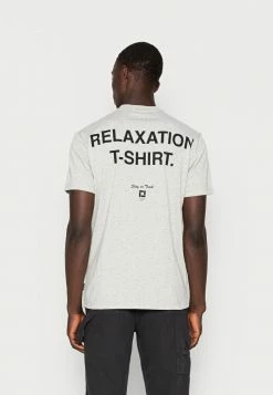 Only & Sons ONSWARMUP LIFE TEE - Print T-shirt - Light Grey Melange