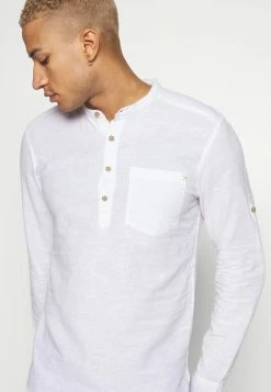 Only & Sons ONSCAIDEN HALF PLACKET - Shirt - White -Only & Sons shop 096ebf2219b945649f48e417b341803f