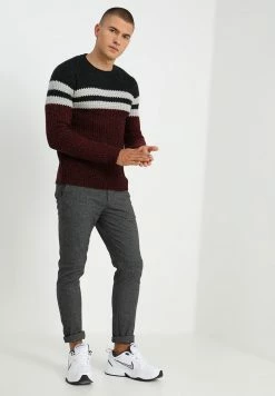 Only & Sons ONSLAZLO STRIPED CREW NECK - Jumper - Cabernet -Only & Sons shop 0dc15dbb893d44a9addd6e1ecbe01782