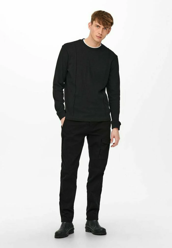 Only & Sons Cargo Trousers - Black 4 Only & Sons Cargo Trousers - Black - Image 2