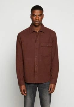 Only & Sons ONSTOM LIFE SLUB SOLID - Shirt - Shaved Chocolate