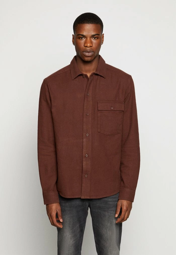 Only & Sons ONSTOM LIFE SLUB SOLID - Shirt - Shaved Chocolate 3 Only & Sons ONSTOM LIFE SLUB SOLID - Shirt - Shaved Chocolate