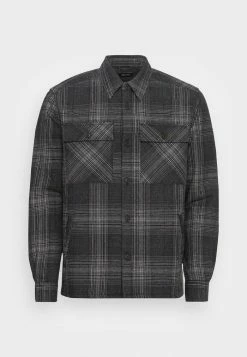 Only & Sons ONSZEM QUILTED CHECK SHIRT - Summer Jacket - Medium Grey Melange