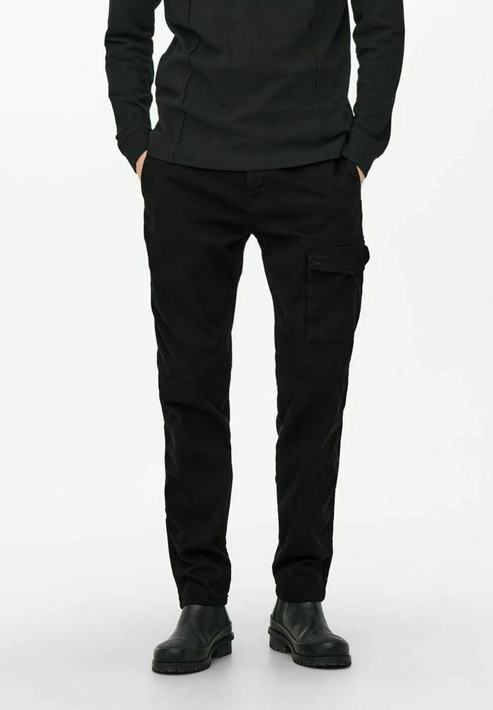 Only & Sons Cargo Trousers - Black 3 Only & Sons Cargo Trousers - Black
