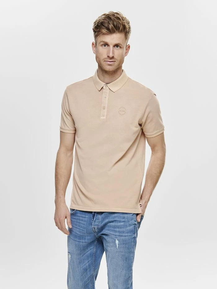 Only & Sons Polo Shirt - Mahogany Rose 3 Only & Sons Polo Shirt - Mahogany Rose