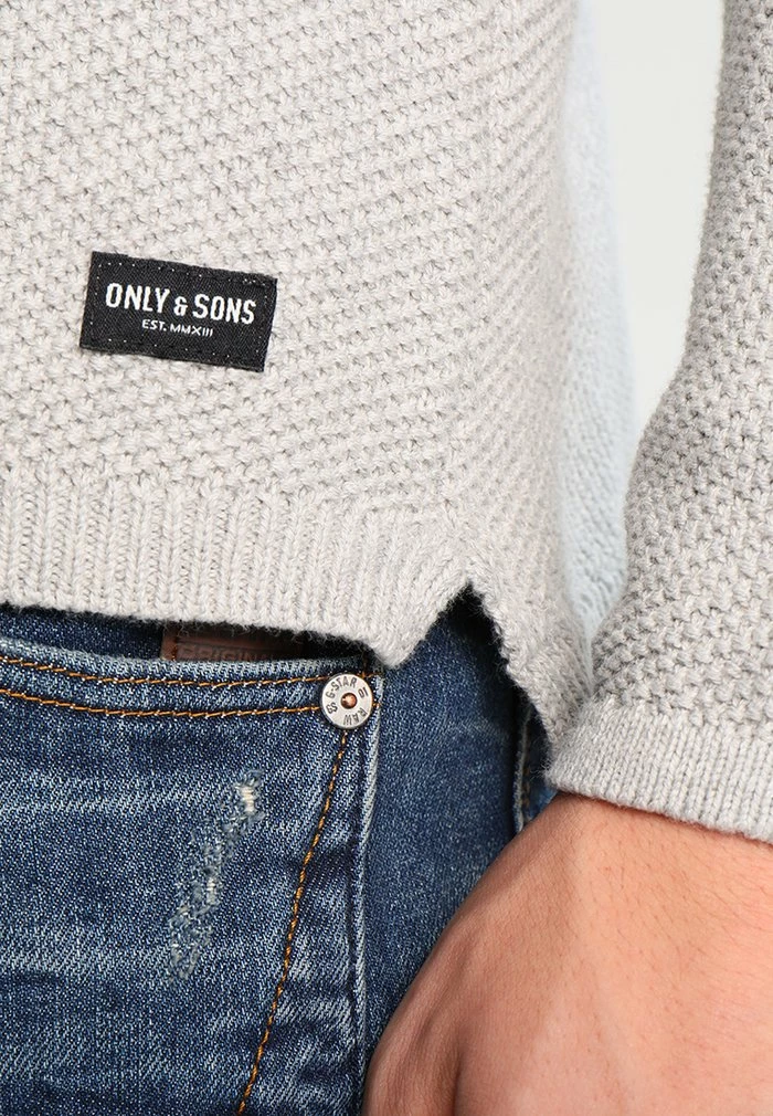 Only & Sons ONSDAN STRUCTURE CREW NECK - Jumper - Light Grey Melange 7 Only & Sons ONSDAN STRUCTURE CREW NECK - Jumper - Light Grey Melange - Image 5