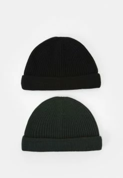 Only & Sons ONSSHORT BEANIE 2 PACK - Beanie - Black/dark Green