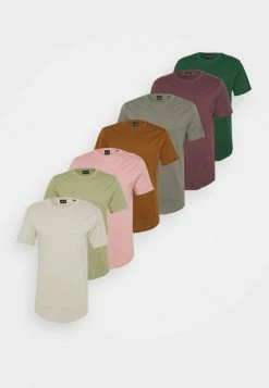 Only & Sons ONSMATT LIFE LONGY TEE 7 PACK - Basic T-shirt - Castor Gray/cas Gray/london Fog/monks/woodrose/huckle/oil Green/dark Greenen -Only & Sons shop 36cbdf6b5c4e4147a29b9f888c5d8412