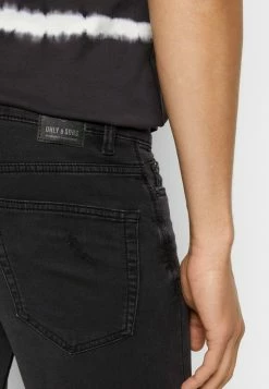 Only & Sons ONSPLY DAMAGE JOG - Denim Shorts - Black Denim -Only & Sons shop 45d58d7c743c4090b815c2173484abfd