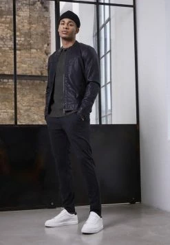 Only & Sons ONSMIKE RACER JACKET - Faux Leather Jacket - Black