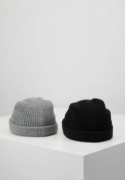 Only & Sons ONSSHORT BEANIE 2 PACK - Beanie - Black/grey Melange -Only & Sons shop 488e286a89d148a5ac701e221ff07d5c
