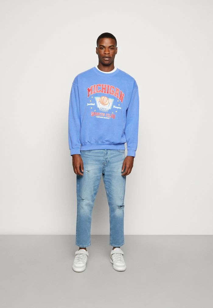 Only & Sons ONSAVI BEAM DAMAGE - Relaxed Fit Jeans - Blue Denim 4 Only & Sons ONSAVI BEAM DAMAGE - Relaxed Fit Jeans - Blue Denim - Image 2