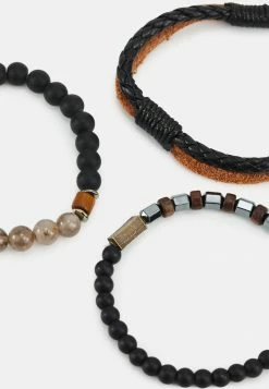 Only & Sons ONSCOLE BRACELET 3 PACK - Bracelet - Black -Only & Sons shop 49fb2868a4a24f1aaaa001561124abe0