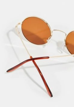 Only & Sons ONSSUNGLASSES ROUND UNISEX - Sunglasses - Chocolate Brown/gold-coloured -Only & Sons shop 4a683f6457904f07a228b0b33eb8a37d