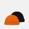 Only & Sons ONSSHORT BEANIE 2 PACK - Beanie - Black/neon Orange -Only & Sons shop 54ffdcb97959439c9c0ef94654890398