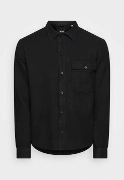 Only & Sons ONSTOM LIFE SLUB SOLID - Shirt - Black -Only & Sons shop 5dc2597e25934b6e85f6a02f092942a6