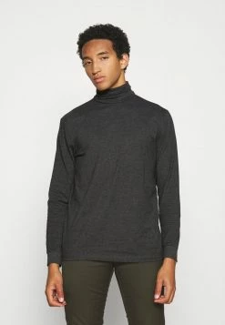 Only & Sons ONSMICHAN SLIM ROLLNECK TEE - Long Sleeved Top - Dark Grey Melange