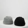 Only & Sons ONSSHORT BEANIE 2 PACK - Beanie - Black/grey Melange -Only & Sons shop 62a9830fce664d168c6497f5e78c5bf6