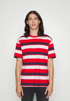 Only & Sons ONSFRED PRINTED STRIPE TEE - Print T-shirt - Dark Navy/red/white