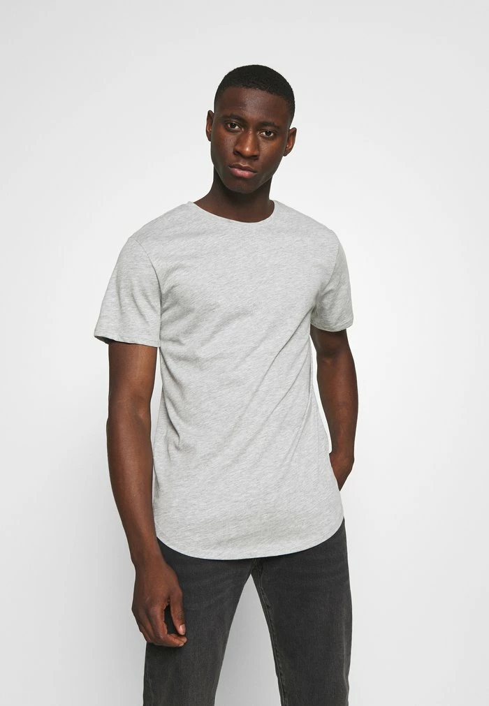 Only & Sons ONSMATT LONGY TEE 3 PACK - Basic T-shirt - Light Grey Melange/white Gray/black 4 Only & Sons ONSMATT LONGY TEE 3 PACK - Basic T-shirt - Light Grey Melange/white Gray/black - Image 2
