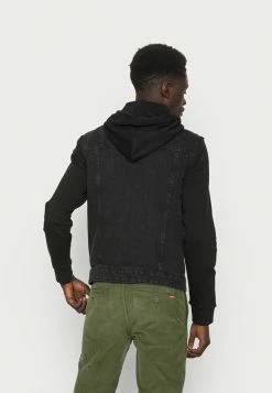 Only & Sons ONSCOIN HOOD TRUCKER - Denim Jacket - Black Denim -Only & Sons shop 7917bc8e4d6e4804abf8edc9feec57c9