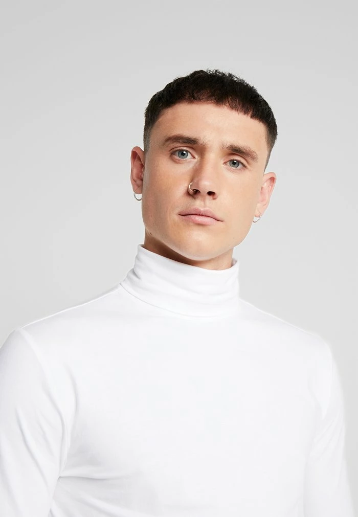 Only & Sons ONSMICHAN SLIM ROLLNECK TEE - Long Sleeved Top - White 7 Only & Sons ONSMICHAN SLIM ROLLNECK TEE - Long Sleeved Top - White - Image 5