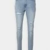 Only & Sons ONSDRAPER TAP DAMAGE - Slim Fit Jeans - Blue Denim