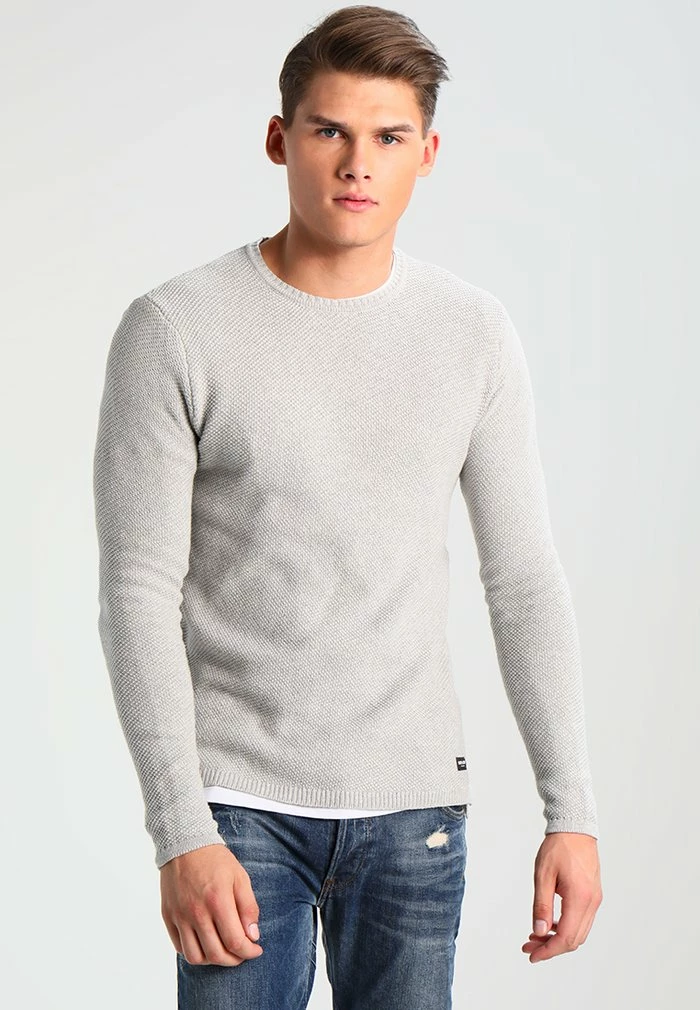 Only & Sons ONSDAN STRUCTURE CREW NECK - Jumper - Light Grey Melange 3 Only & Sons ONSDAN STRUCTURE CREW NECK - Jumper - Light Grey Melange