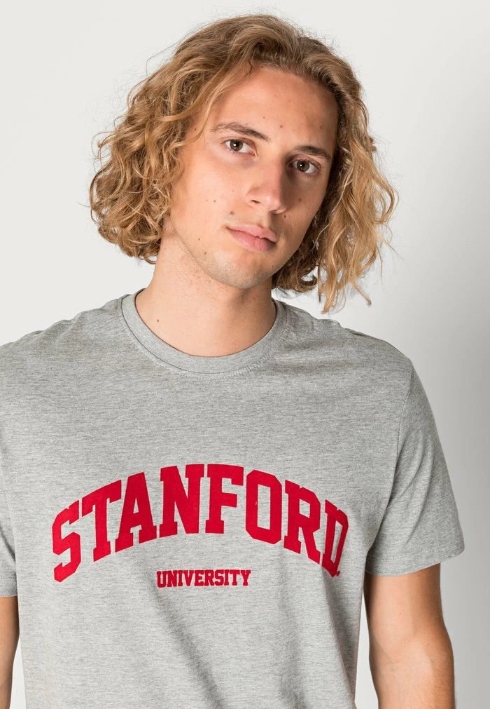 Only & Sons ONSJAKE REG STANFORD TEE - Print T-shirt - Light Grey Melange 7 Only & Sons ONSJAKE REG STANFORD TEE - Print T-shirt - Light Grey Melange - Image 5