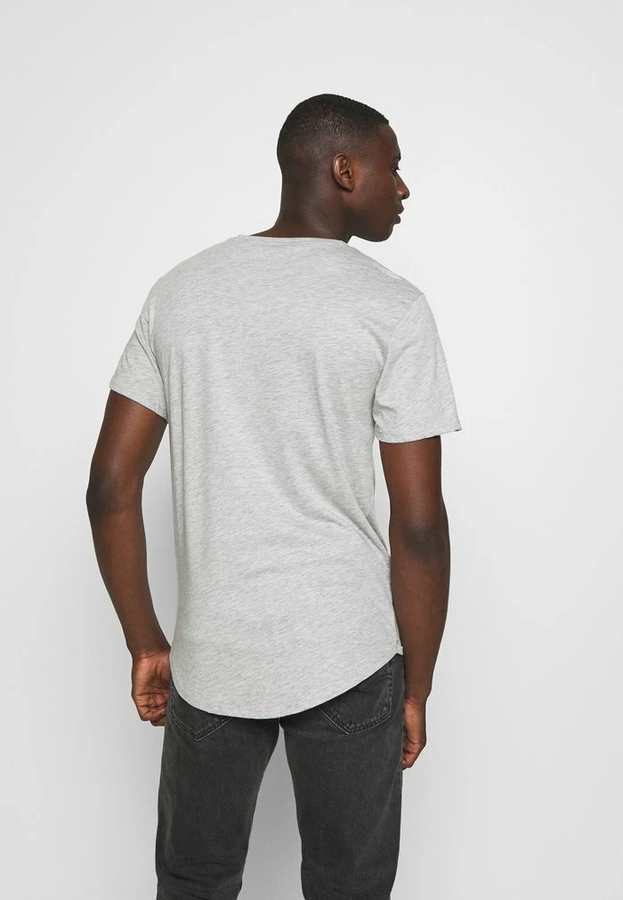 Only & Sons ONSMATT LONGY TEE 3 PACK - Basic T-shirt - Light Grey Melange/white Gray/black 5 Only & Sons ONSMATT LONGY TEE 3 PACK - Basic T-shirt - Light Grey Melange/white Gray/black - Image 3
