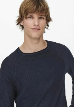 Only & Sons ONSDEXTOR WASH RAGLAN - Jumper - Dark Navy -Only & Sons shop 8ed4d58ed09a48beaacd6ba337f3f421