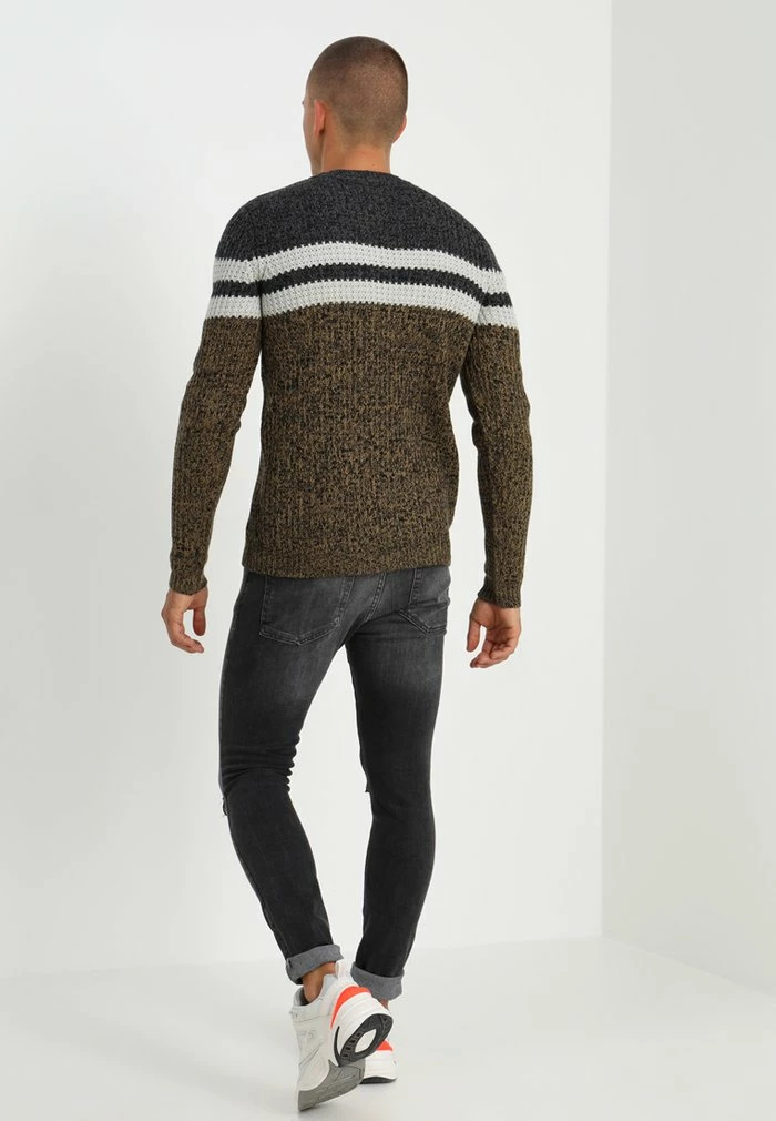 Only & Sons ONSLAZLO STRIPED CREW NECK - Jumper - Kangaroo 5 Only & Sons ONSLAZLO STRIPED CREW NECK - Jumper - Kangaroo - Image 3