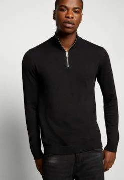 Only & Sons ONSALEX HALF ZIP - Jumper - Black -Only & Sons shop 9395e38cf6044a0d98f416bc33c9388f