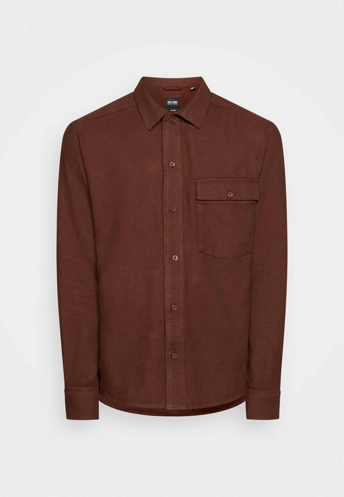 Only & Sons ONSTOM LIFE SLUB SOLID - Shirt - Shaved Chocolate 7 Only & Sons ONSTOM LIFE SLUB SOLID - Shirt - Shaved Chocolate - Image 5