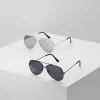 Only & Sons SUNGLASSES 2 PACK - Sunglasses - Black/silver-coloured