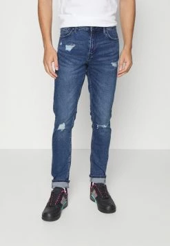 Only & Sons ONSLOOM DAMAGE - Slim Fit Jeans - Blue Denim