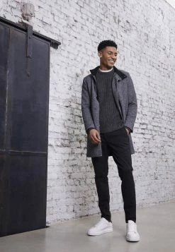 Only & Sons ONSOSCAR KING COAT - Classic Coat - Dark Grey Melange