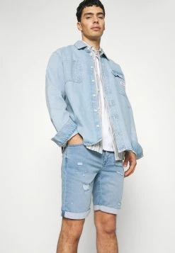 Only & Sons ONSPLY DAMAGE - Denim Shorts - Blue Denim -Only & Sons shop 9644bbff09ec4037bb8178805950d7ac