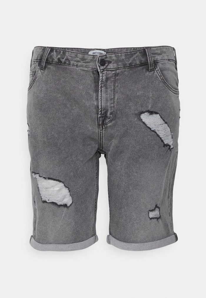 Only & Sons ONSPLY DAMAGE - Denim Shorts - Grey Denim 3 Only & Sons ONSPLY DAMAGE - Denim Shorts - Grey Denim
