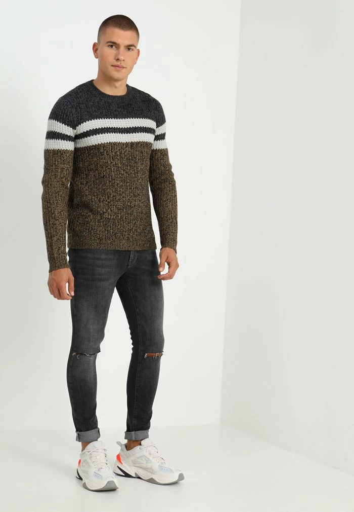 Only & Sons ONSLAZLO STRIPED CREW NECK - Jumper - Kangaroo 4 Only & Sons ONSLAZLO STRIPED CREW NECK - Jumper - Kangaroo - Image 2