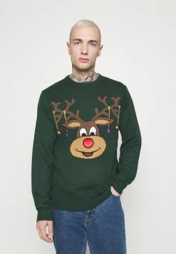 Only & Sons ONSXMAS FUNNY FRONT BADGE - Jumper - Pine Grove