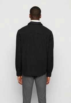 Only & Sons ONSTOM LIFE SLUB SOLID - Shirt - Black -Only & Sons shop a516a76ae5b549f4b8cdcc96df20628e