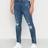 Only & Sons ONSDRAPER TAP DAMAGE - Jeans Tapered Fit - Blue Denim
