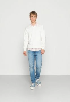 Only & Sons ONSCLAYTON V NECK - Sweatshirt - Star White -Only & Sons shop a66cd5311eb34a53af10bde2ef9457f1