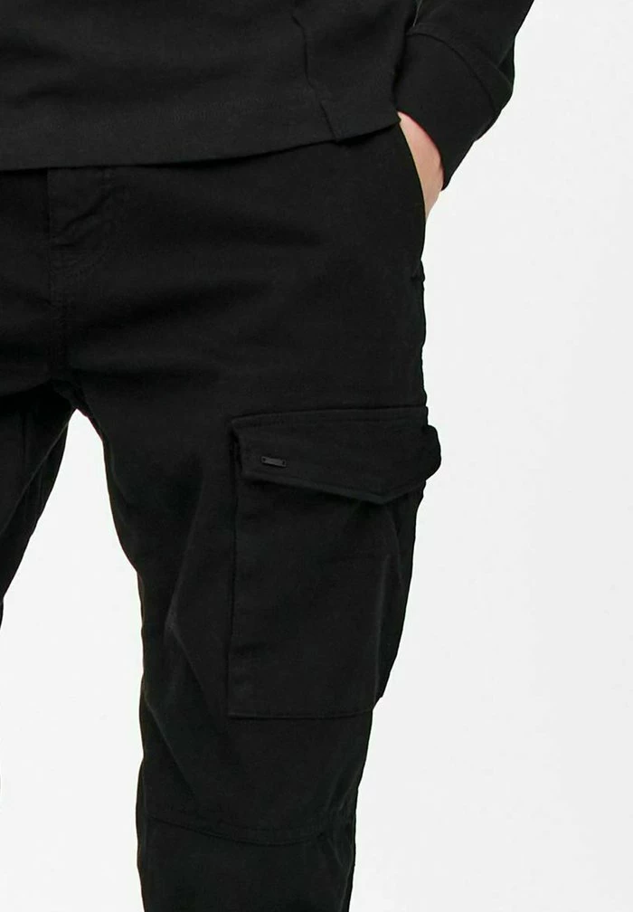 Only & Sons Cargo Trousers - Black 7 Only & Sons Cargo Trousers - Black - Image 5