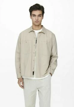 Only & Sons Shirt - Beige -Only & Sons shop b43304e9a48f4abba28698a5076938e3