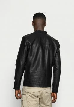 Only & Sons ONSAL - Faux Leather Jacket - Black -Only & Sons shop b4af49b2eb5d424ab2b8f8992a78619a